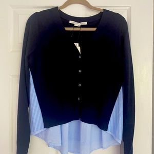 Veronica Beard Liatris Mixed Media Cardigan